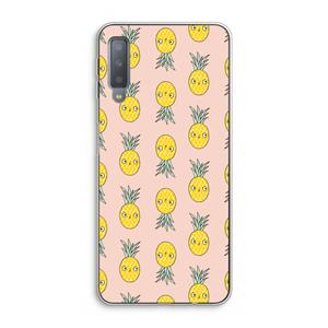 CaseCompany Ananas: Samsung Galaxy A7 (2018) Transparant Hoesje