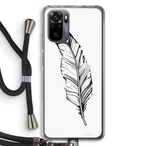 CaseCompany Pluim: Xiaomi Redmi Note 10 Pro Transparant Hoesje met koord