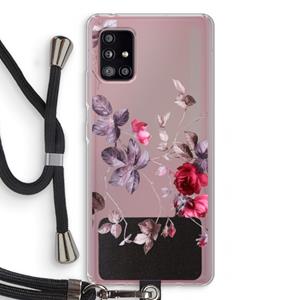 CaseCompany Mooie bloemen: Samsung Galaxy A51 5G Transparant Hoesje met koord