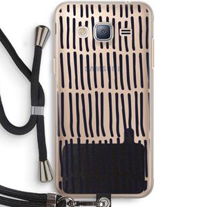 CaseCompany Moroccan stripes: Samsung Galaxy J3 (2016) Transparant Hoesje met koord