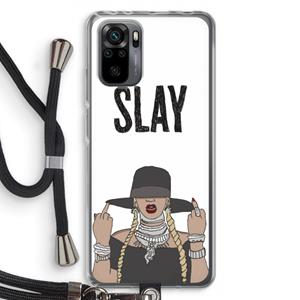 CaseCompany Slay All Day: Xiaomi Redmi Note 10 Pro Transparant Hoesje met koord