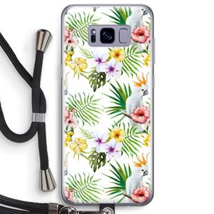 CaseCompany Gele kuif: Samsung Galaxy S8 Plus Transparant Hoesje met koord