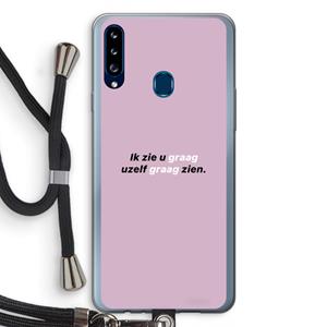 CaseCompany uzelf graag zien: Samsung Galaxy A20s Transparant Hoesje met koord