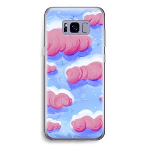 CaseCompany Roze wolken met vogels: Samsung Galaxy S8 Transparant Hoesje
