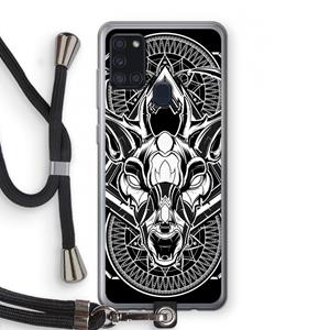 CaseCompany Oh Deer: Samsung Galaxy A21s Transparant Hoesje met koord