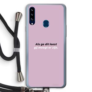 CaseCompany gij moogt er zijn: Samsung Galaxy A20s Transparant Hoesje met koord