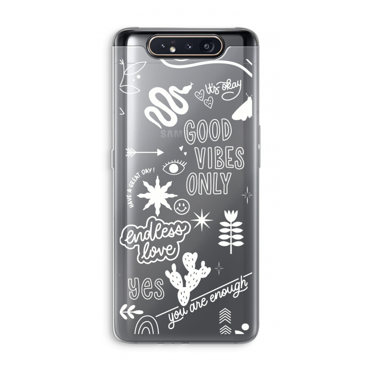 CaseCompany Good vibes: Samsung Galaxy A80 Transparant Hoesje