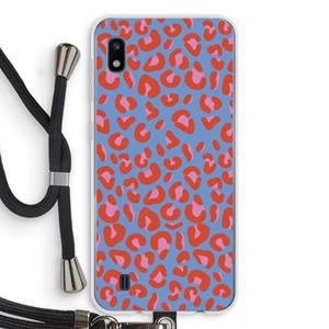 CaseCompany Leopard blue: Samsung Galaxy A10 Transparant Hoesje met koord