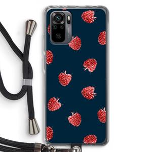 CaseCompany Framboosjes: Xiaomi Redmi Note 10 Pro Transparant Hoesje met koord