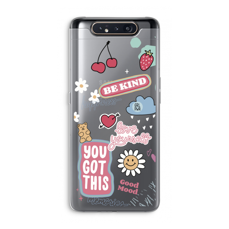CaseCompany Positivity: Samsung Galaxy A80 Transparant Hoesje