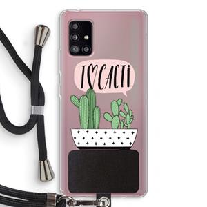 CaseCompany I love cacti: Samsung Galaxy A51 5G Transparant Hoesje met koord