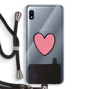 CaseCompany Hartje: Samsung Galaxy A10 Transparant Hoesje met koord