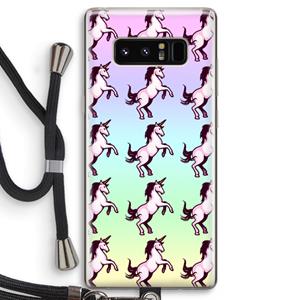 CaseCompany Musketon Unicorn: Samsung Galaxy Note 8 Transparant Hoesje met koord