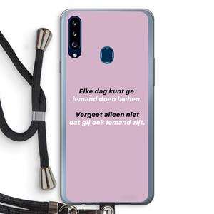CaseCompany gij zijt ook iemand: Samsung Galaxy A20s Transparant Hoesje met koord