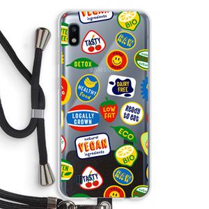 CaseCompany Fruitsticker: Samsung Galaxy A10 Transparant Hoesje met koord