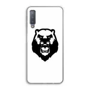 CaseCompany Angry Bear (white): Samsung Galaxy A7 (2018) Transparant Hoesje