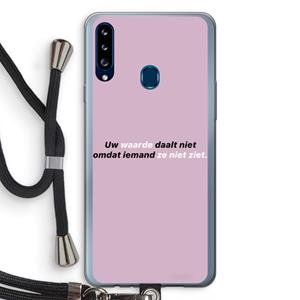 CaseCompany uw waarde daalt niet: Samsung Galaxy A20s Transparant Hoesje met koord