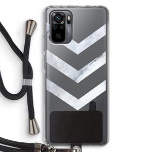 CaseCompany Marmeren pijlen: Xiaomi Redmi Note 10 Pro Transparant Hoesje met koord