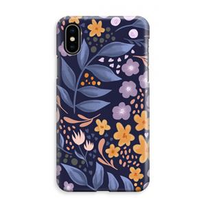 CaseCompany Flowers with blue leaves: iPhone XS Max Volledig Geprint Hoesje