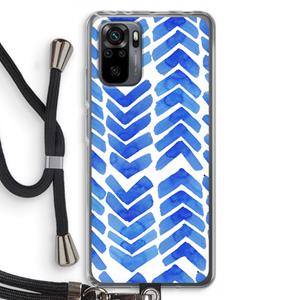 CaseCompany Blauwe pijlen: Xiaomi Redmi Note 10 Pro Transparant Hoesje met koord