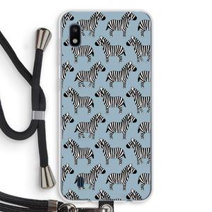 CaseCompany Zebra: Samsung Galaxy A10 Transparant Hoesje met koord