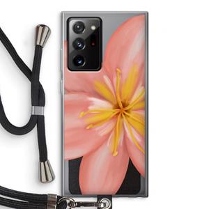 CaseCompany Pink Ellila Flower: Samsung Galaxy Note 20 Ultra / Note 20 Ultra 5G Transparant Hoesje met koord