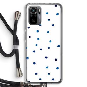 CaseCompany Blauwe stippen: Xiaomi Redmi Note 10 Pro Transparant Hoesje met koord