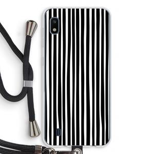 CaseCompany Stripes: Samsung Galaxy A10 Transparant Hoesje met koord