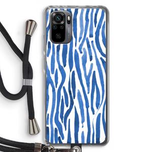 CaseCompany Blauwe nerven: Xiaomi Redmi Note 10 Pro Transparant Hoesje met koord