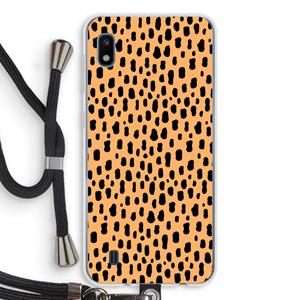 CaseCompany Panter: Samsung Galaxy A10 Transparant Hoesje met koord