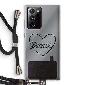 CaseCompany Friends heart black: Samsung Galaxy Note 20 Ultra / Note 20 Ultra 5G Transparant Hoesje met koord