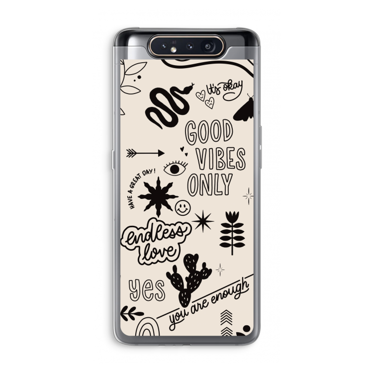CaseCompany Good vibes: Samsung Galaxy A80 Transparant Hoesje