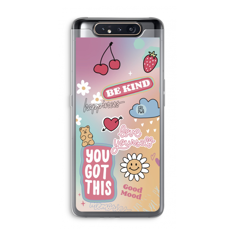 CaseCompany Positivity: Samsung Galaxy A80 Transparant Hoesje
