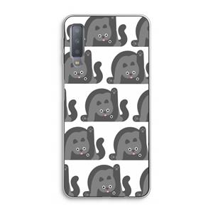 CaseCompany Cats: Samsung Galaxy A7 (2018) Transparant Hoesje