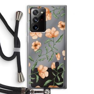 CaseCompany Peachy flowers: Samsung Galaxy Note 20 Ultra / Note 20 Ultra 5G Transparant Hoesje met koord