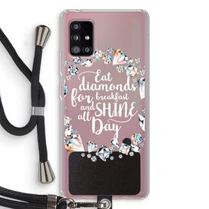 CaseCompany Diamonds: Samsung Galaxy A51 5G Transparant Hoesje met koord