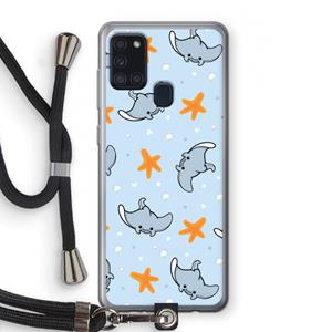 CaseCompany Manta: Samsung Galaxy A21s Transparant Hoesje met koord