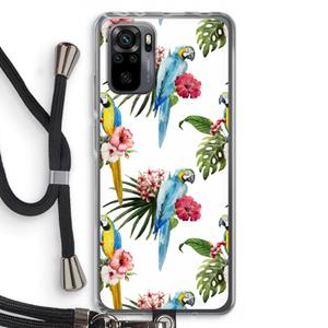 CaseCompany Kleurrijke papegaaien: Xiaomi Redmi Note 10 Pro Transparant Hoesje met koord