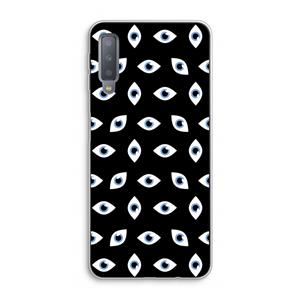 CaseCompany Eyes pattern: Samsung Galaxy A7 (2018) Transparant Hoesje