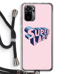 CaseCompany Superlady: Xiaomi Redmi Note 10 Pro Transparant Hoesje met koord
