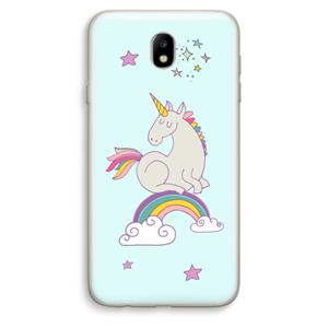 CaseCompany Regenboog eenhoorn: Samsung Galaxy J7 (2017) Transparant Hoesje