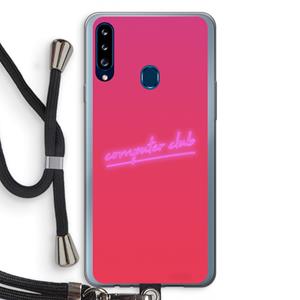 CaseCompany Vice Glow: Samsung Galaxy A20s Transparant Hoesje met koord