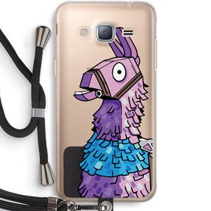 CaseCompany Lama: Samsung Galaxy J3 (2016) Transparant Hoesje met koord