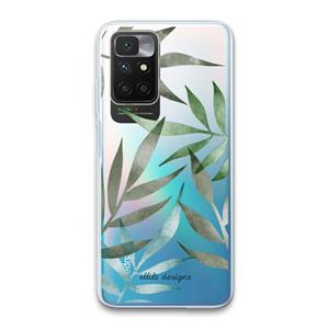 CaseCompany Tropical watercolor leaves: Xiaomi Redmi 10 Transparant Hoesje