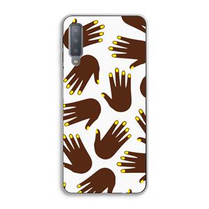 CaseCompany Hands dark: Samsung Galaxy A7 (2018) Transparant Hoesje