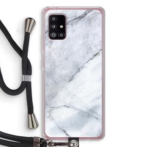 CaseCompany Witte marmer: Samsung Galaxy A51 5G Transparant Hoesje met koord