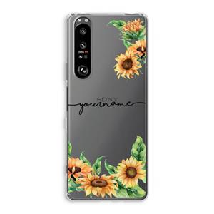 CaseCompany Zonnebloemen: Sony Xperia 1 III Transparant Hoesje