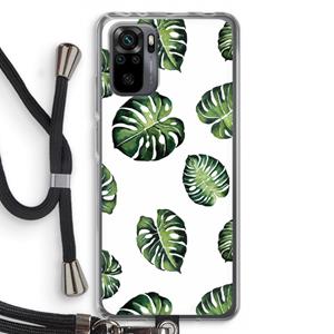 CaseCompany Tropische bladeren: Xiaomi Redmi Note 10 Pro Transparant Hoesje met koord