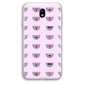 CaseCompany Smiley watermeloenprint: Samsung Galaxy J7 (2017) Transparant Hoesje