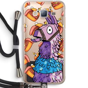 CaseCompany Loot Burger: Samsung Galaxy J3 (2016) Transparant Hoesje met koord